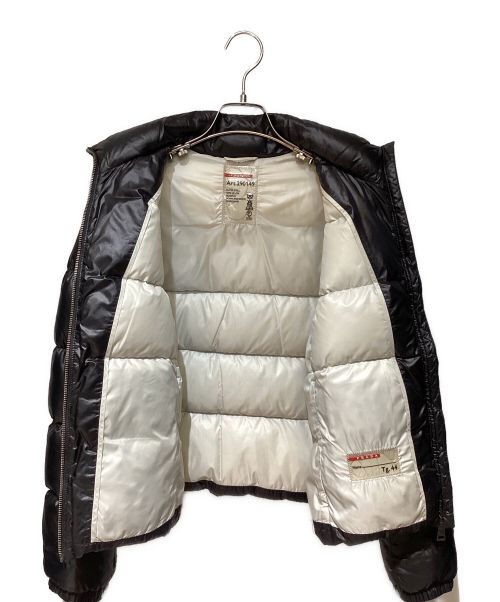 PRADA（プラダ）PRADA (プラダ) Logo Plate Down Jacket（ロゴプレートダウンジャケット） ブラック サイズ:44の古着・服飾アイテム