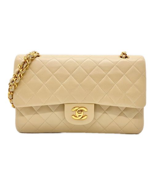 CHANEL（シャネル）CHANEL (シャネル) ダブルフラップチェーンショルダーバッグ ベージュ サイズ:25の古着・服飾アイテム