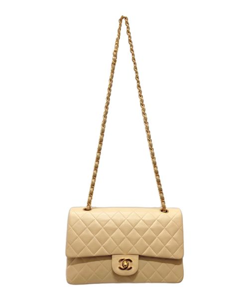CHANEL（シャネル）CHANEL (シャネル) ダブルフラップチェーンショルダーバッグ ベージュ サイズ:25の古着・服飾アイテム
