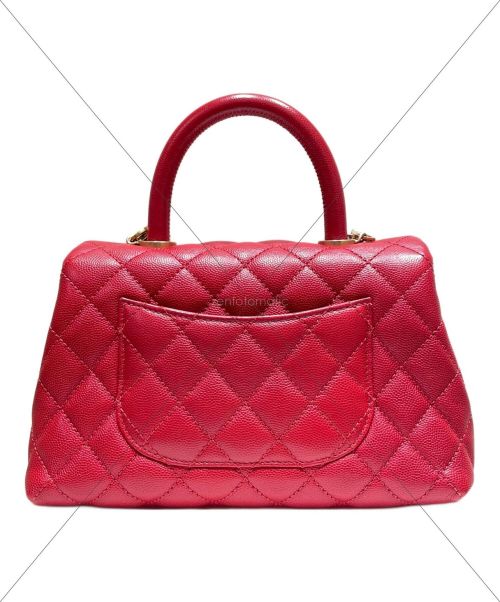 CHANEL（シャネル）CHANEL (シャネル) マトラッセ トップハンドルチェーンショルダーバッグ レッド サイズ:-の古着・服飾アイテム