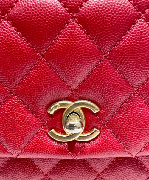 CHANEL（シャネル）CHANEL (シャネル) マトラッセ トップハンドルチェーンショルダーバッグ レッド サイズ:-の古着・服飾アイテム