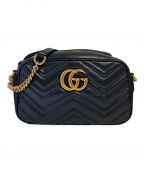 GUCCIグッチ）の古着「GGマーモント キルティング スモール ショルダーバッグ」｜ブラック