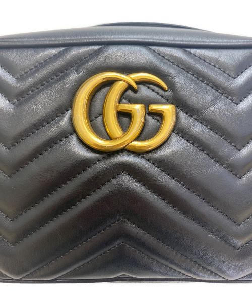 GUCCI（グッチ）GUCCI (グッチ) GGマーモント キルティング スモール ショルダーバッグ ブラックの古着・服飾アイテム