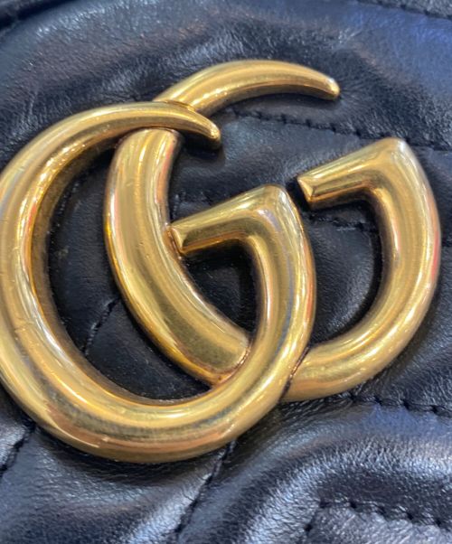 GUCCI（グッチ）GUCCI (グッチ) GGマーモント キルティング スモール ショルダーバッグ ブラックの古着・服飾アイテム