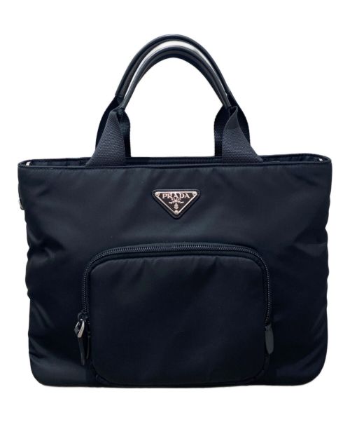 PRADA（プラダ）PRADA (プラダ) ナイロン2WAYトートバッグ ブラックの古着・服飾アイテム