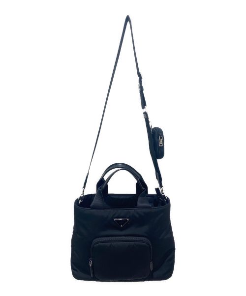 PRADA（プラダ）PRADA (プラダ) ナイロン2WAYトートバッグ ブラックの古着・服飾アイテム