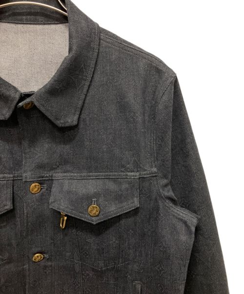 LOUIS VUITTON（ルイ ヴィトン）LOUIS VUITTON (ルイ ヴィトン) シャドーモノグラム ストレッチデニム ジャケット ブラック サイズ:52の古着・服飾アイテム