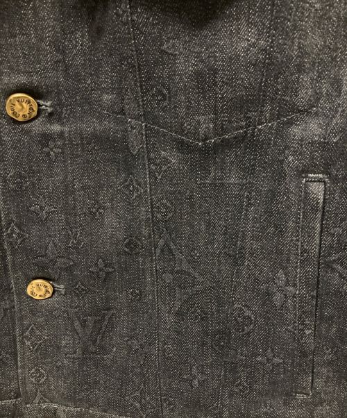 LOUIS VUITTON（ルイ ヴィトン）LOUIS VUITTON (ルイ ヴィトン) シャドーモノグラム ストレッチデニム ジャケット ブラック サイズ:52の古着・服飾アイテム