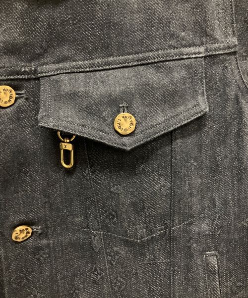 LOUIS VUITTON（ルイ ヴィトン）LOUIS VUITTON (ルイ ヴィトン) シャドーモノグラム ストレッチデニム ジャケット ブラック サイズ:52の古着・服飾アイテム