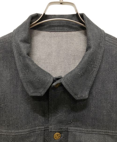 LOUIS VUITTON（ルイ ヴィトン）LOUIS VUITTON (ルイ ヴィトン) シャドーモノグラム ストレッチデニム ジャケット ブラック サイズ:52の古着・服飾アイテム