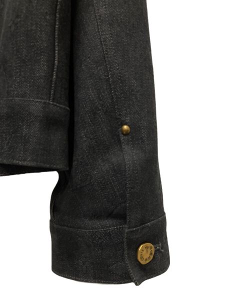 LOUIS VUITTON（ルイ ヴィトン）LOUIS VUITTON (ルイ ヴィトン) シャドーモノグラム ストレッチデニム ジャケット ブラック サイズ:52の古着・服飾アイテム