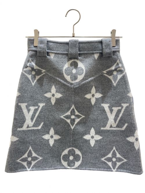 LOUIS VUITTON（ルイ ヴィトン）LOUIS VUITTON (ルイ ヴィトン) Monogram Giant Wool Skirt グレー サイズ:34 未使用品の古着・服飾アイテム