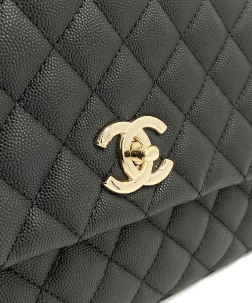 CHANEL（シャネル）CHANEL (シャネル) ココハンドルチェーンショルダーバッグ ブラック サイズ:28の古着・服飾アイテム