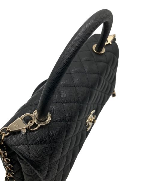CHANEL（シャネル）CHANEL (シャネル) ココハンドルチェーンショルダーバッグ ブラック サイズ:28の古着・服飾アイテム