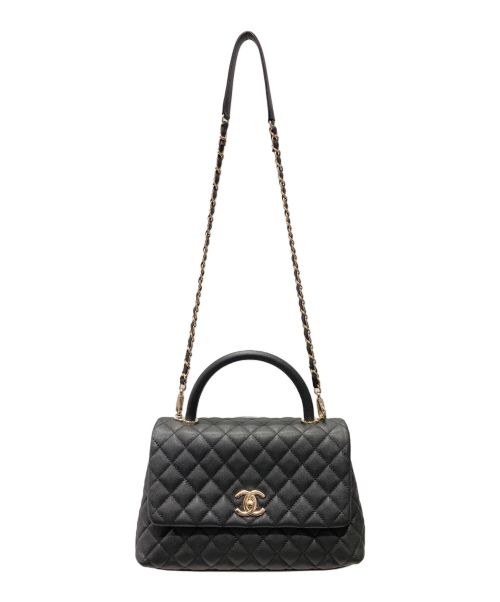 CHANEL（シャネル）CHANEL (シャネル) ココハンドルチェーンショルダーバッグ ブラック サイズ:28の古着・服飾アイテム