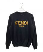 FENDIフェンディ）の古着「ロゴクルーネックスウェット」｜ブラック