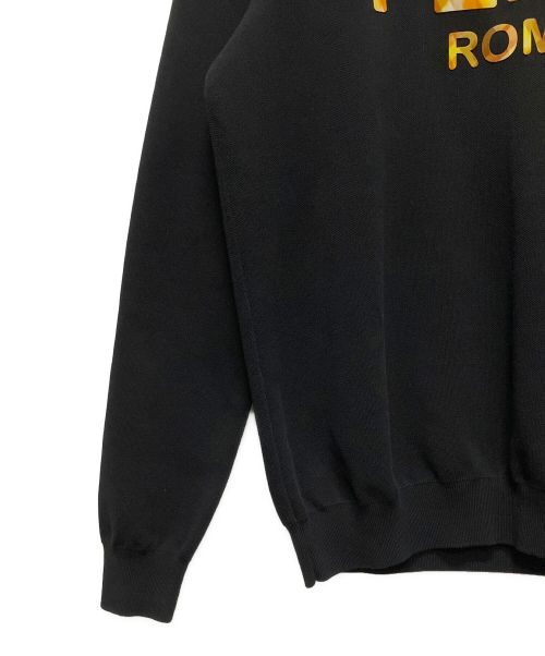 FENDI（フェンディ）FENDI (フェンディ) ロゴクルーネックスウェット ブラック サイズ:48の古着・服飾アイテム