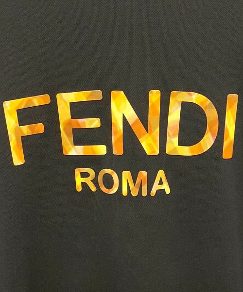 FENDI（フェンディ）FENDI (フェンディ) ロゴクルーネックスウェット ブラック サイズ:48の古着・服飾アイテム