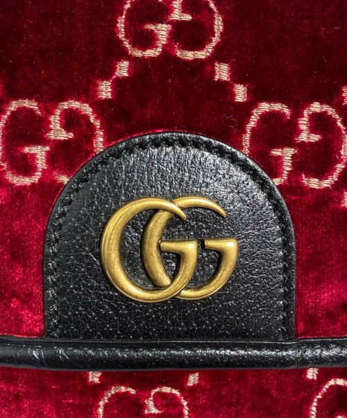 GUCCI（グッチ）GUCCI (グッチ) GG Velvet Bag Pack（GGベルベットバックパック） レッド サイズ:-の古着・服飾アイテム