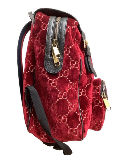 GUCCI（グッチ）GUCCI (グッチ) GG Velvet Bag Pack（GGベルベットバックパック） レッド サイズ:-の古着・服飾アイテム