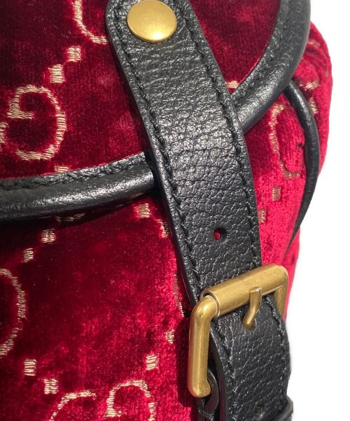 GUCCI（グッチ）GUCCI (グッチ) GG Velvet Bag Pack（GGベルベットバックパック） レッド サイズ:-の古着・服飾アイテム