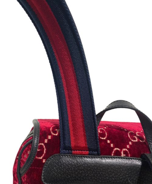 GUCCI（グッチ）GUCCI (グッチ) GG Velvet Bag Pack（GGベルベットバックパック） レッド サイズ:-の古着・服飾アイテム