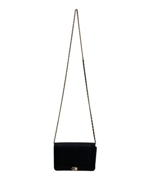 CHANEL（シャネル）CHANEL (シャネル) ボーイシャネルチェーンウォレット ブラックの古着・服飾アイテム