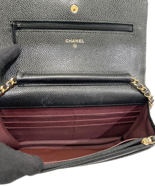 CHANEL（シャネル）CHANEL (シャネル) チェーンウォレット ブラック×ゴールドの古着・服飾アイテム