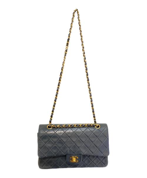 CHANEL（シャネル）CHANEL (シャネル) マトラッセ25/Wフラップチェーンショルダーバッグ ブラック サイズ:25の古着・服飾アイテム