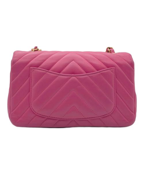 CHANEL（シャネル）CHANEL (シャネル) V-Stitch Matelasse Chain Shoulder/Vステッチ シェブロン チェーンショルダーバッグ ショッキングピンク サイズ:20//ミニ/MINIの古着・服飾アイテム