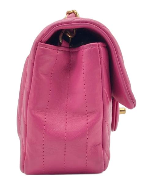 CHANEL（シャネル）CHANEL (シャネル) V-Stitch Matelasse Chain Shoulder/Vステッチ シェブロン チェーンショルダーバッグ ショッキングピンク サイズ:20//ミニ/MINIの古着・服飾アイテム