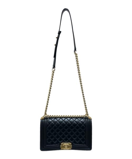 CHANEL（シャネル）CHANEL (シャネル) ボーイシャネル25 ブラック×ゴールド サイズ:25の古着・服飾アイテム