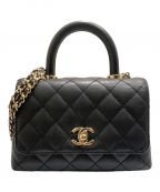 CHANELシャネル）の古着「ココハンドルチェーンショルダーバッグ」｜ブラック