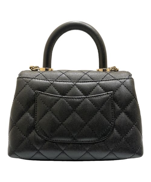 CHANEL（シャネル）CHANEL (シャネル) ココハンドルチェーンショルダーバッグ ブラック サイズ:18の古着・服飾アイテム
