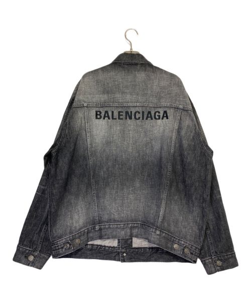 BALENCIAGA（バレンシアガ）BALENCIAGA (バレンシアガ) ロゴ刺繍OSデニムジャケット ブラック サイズ:34の古着・服飾アイテム