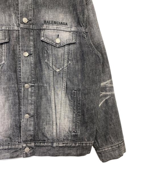 BALENCIAGA（バレンシアガ）BALENCIAGA (バレンシアガ) ロゴ刺繍OSデニムジャケット ブラック サイズ:34の古着・服飾アイテム