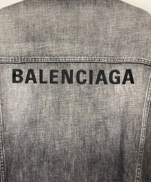 BALENCIAGA（バレンシアガ）BALENCIAGA (バレンシアガ) ロゴ刺繍OSデニムジャケット ブラック サイズ:34の古着・服飾アイテム