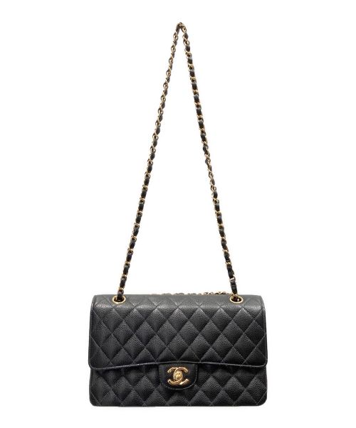 CHANEL（シャネル）CHANEL (シャネル) Wフラップチェーンショルダーバッグ ブラック サイズ:25の古着・服飾アイテム