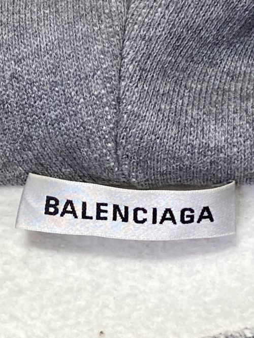 BALENCIAGA（バレンシアガ）BALENCIAGA (バレンシアガ) ロゴプリントパーカー グレー サイズ:Lの古着・服飾アイテム