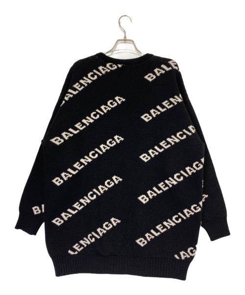 BALENCIAGA（バレンシアガ）BALENCIAGA (バレンシアガ) オールオーバーロゴニット ブラック サイズ:Lの古着・服飾アイテム