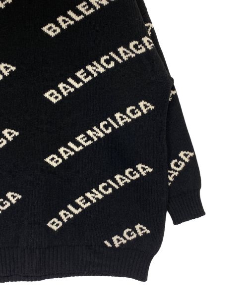 BALENCIAGA（バレンシアガ）BALENCIAGA (バレンシアガ) オールオーバーロゴニット ブラック サイズ:Lの古着・服飾アイテム