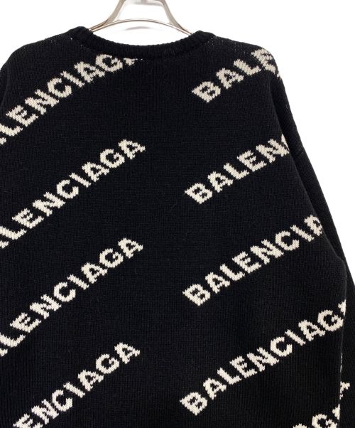 BALENCIAGA（バレンシアガ）BALENCIAGA (バレンシアガ) オールオーバーロゴニット ブラック サイズ:Lの古着・服飾アイテム
