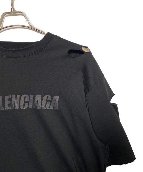 BALENCIAGA（バレンシアガ）BALENCIAGA (バレンシアガ) デストロイ加工Tシャツ ブラック サイズ:XXSの古着・服飾アイテム