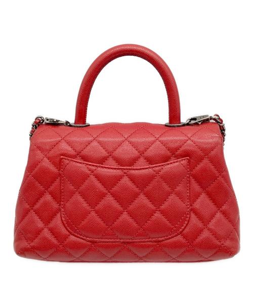 CHANEL（シャネル）CHANEL (シャネル) Matelasse Coco Handle XS 24 Top Handle Flap Bag/マトラッセ ココハンドル トップハンドルフラップバッグ レッド サイズ:XS/24の古着・服飾アイテム