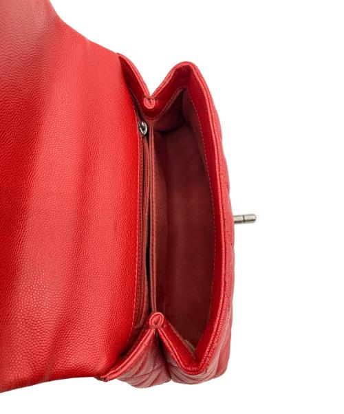 CHANEL（シャネル）CHANEL (シャネル) Matelasse Coco Handle XS 24 Top Handle Flap Bag/マトラッセ ココハンドル トップハンドルフラップバッグ レッド サイズ:XS/24の古着・服飾アイテム