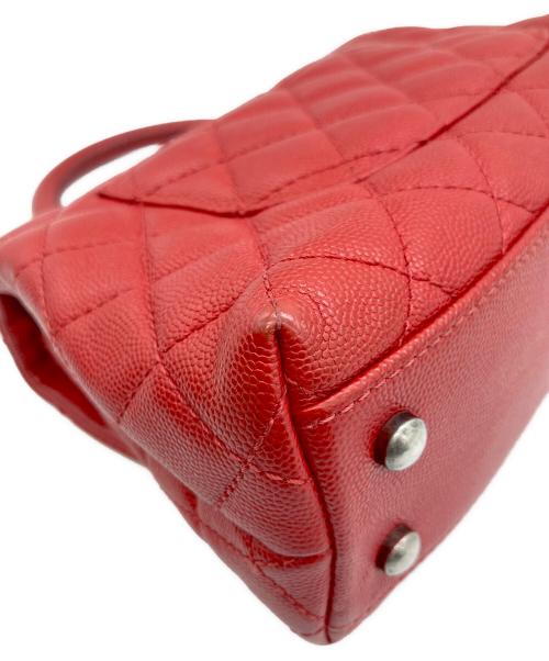 CHANEL（シャネル）CHANEL (シャネル) Matelasse Coco Handle XS 24 Top Handle Flap Bag/マトラッセ ココハンドル トップハンドルフラップバッグ レッド サイズ:XS/24の古着・服飾アイテム
