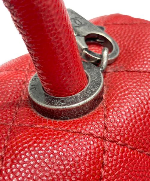 CHANEL（シャネル）CHANEL (シャネル) Matelasse Coco Handle XS 24 Top Handle Flap Bag/マトラッセ ココハンドル トップハンドルフラップバッグ レッド サイズ:XS/24の古着・服飾アイテム