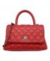 CHANEL（シャネル）の古着「Matelasse Coco Handle XS 24 Top Handle Flap Bag/マトラッセ ココハンドル トップハンドルフラップバッグ」｜レッド