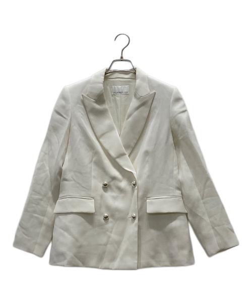 M-PREMIER（エムプルミエ）M-PREMIER (エムプルミエ) ピークドラペルダブルブレストジャケット ホワイト サイズ:36の古着・服飾アイテム