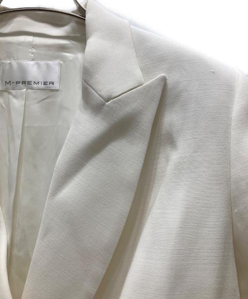 M-PREMIER（エムプルミエ）M-PREMIER (エムプルミエ) ピークドラペルダブルブレストジャケット ホワイト サイズ:36の古着・服飾アイテム